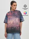 Женская футболка оверсайз / Anime art tree