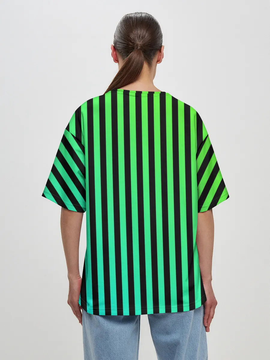 Женская футболка оверсайз / Пикси полосы