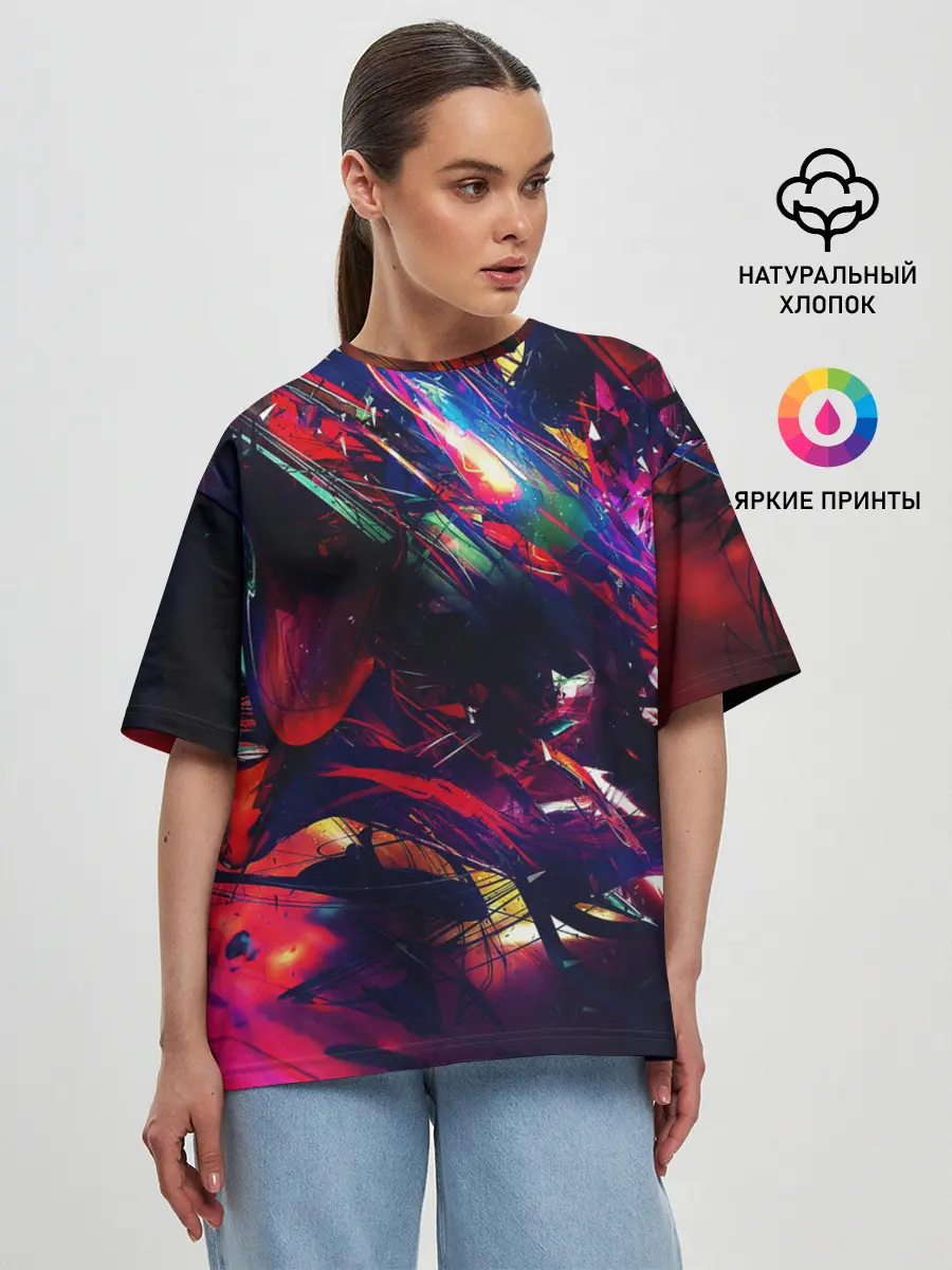 Женская футболка оверсайз / DIGITAL STRIPES