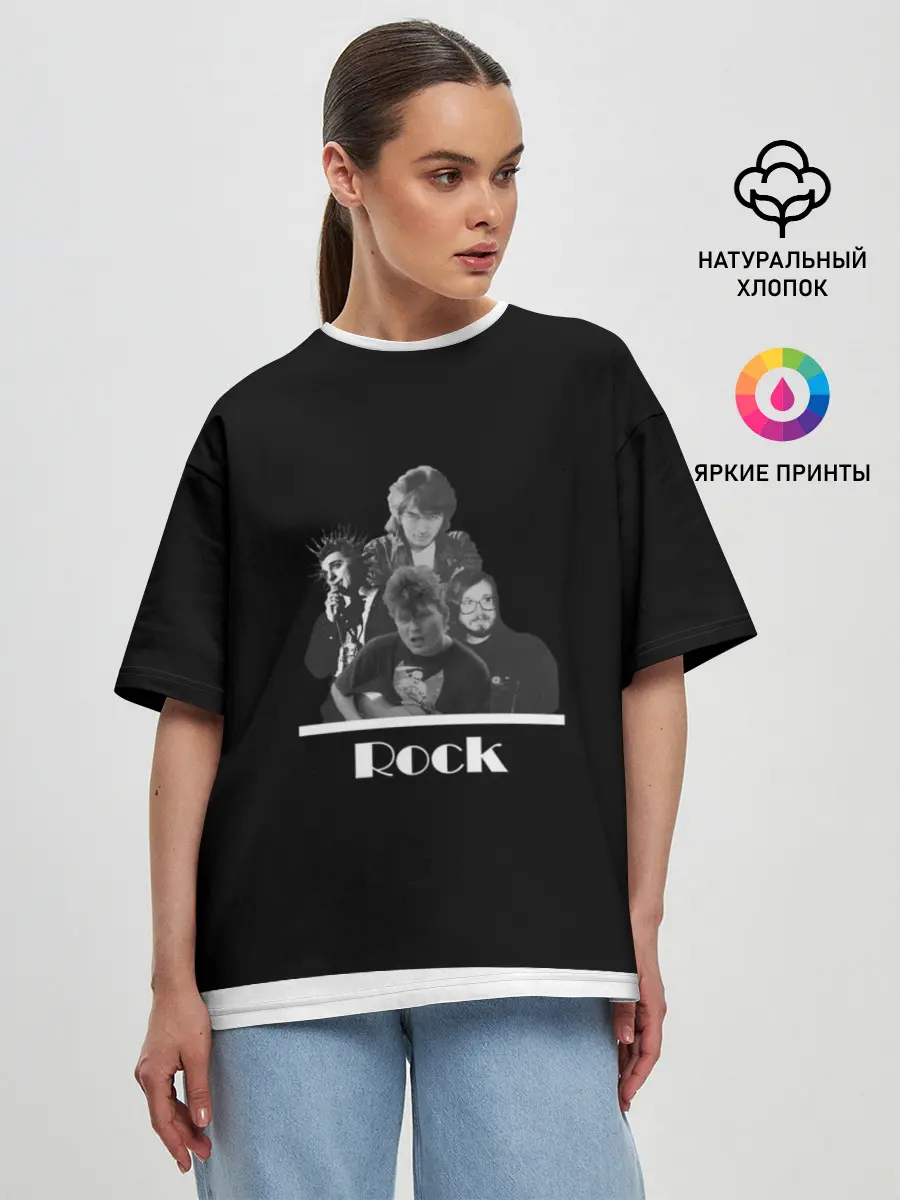 Женская футболка оверсайз / Классика Русского рока
