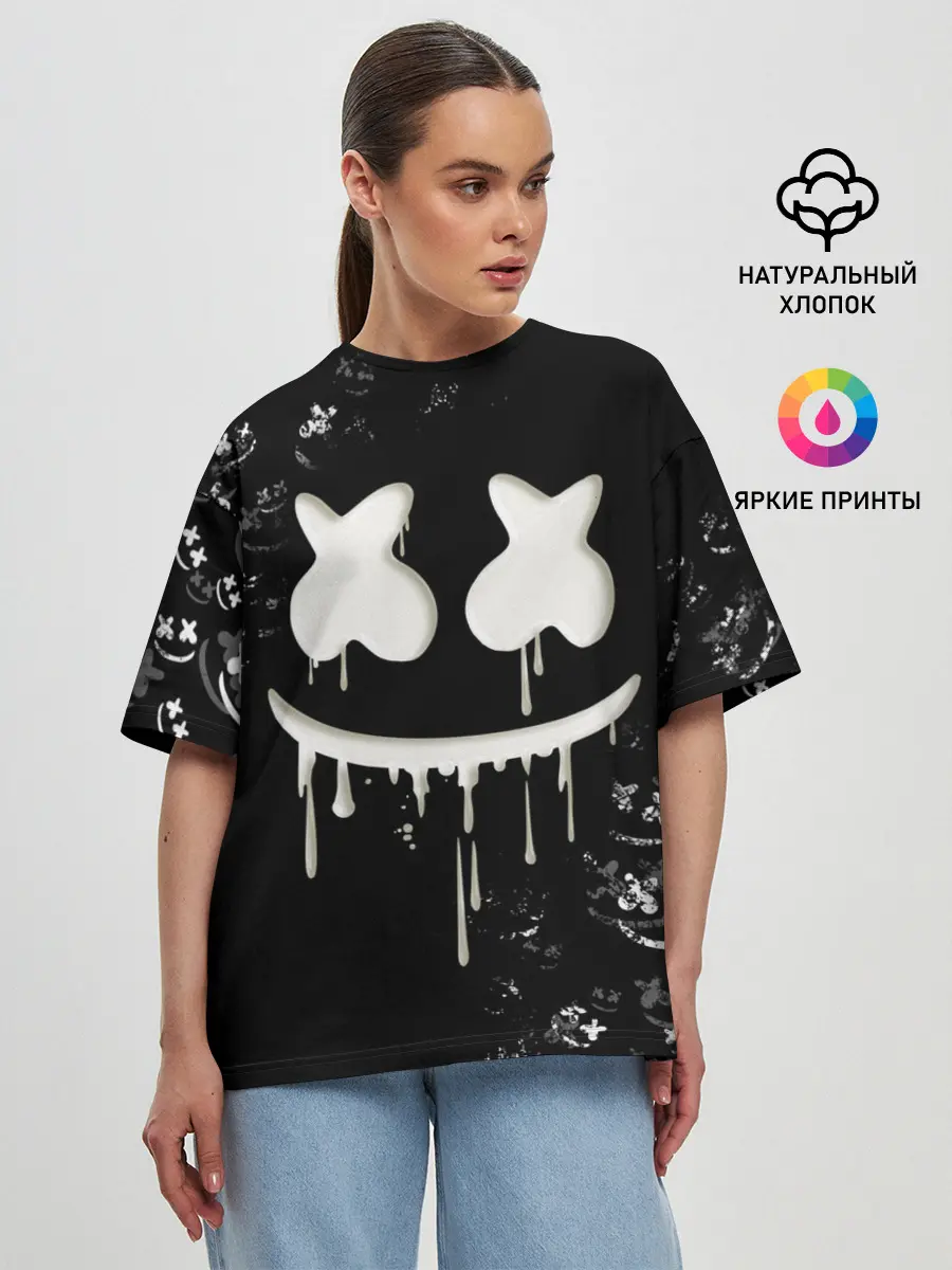 Женская футболка оверсайз / Marshmello