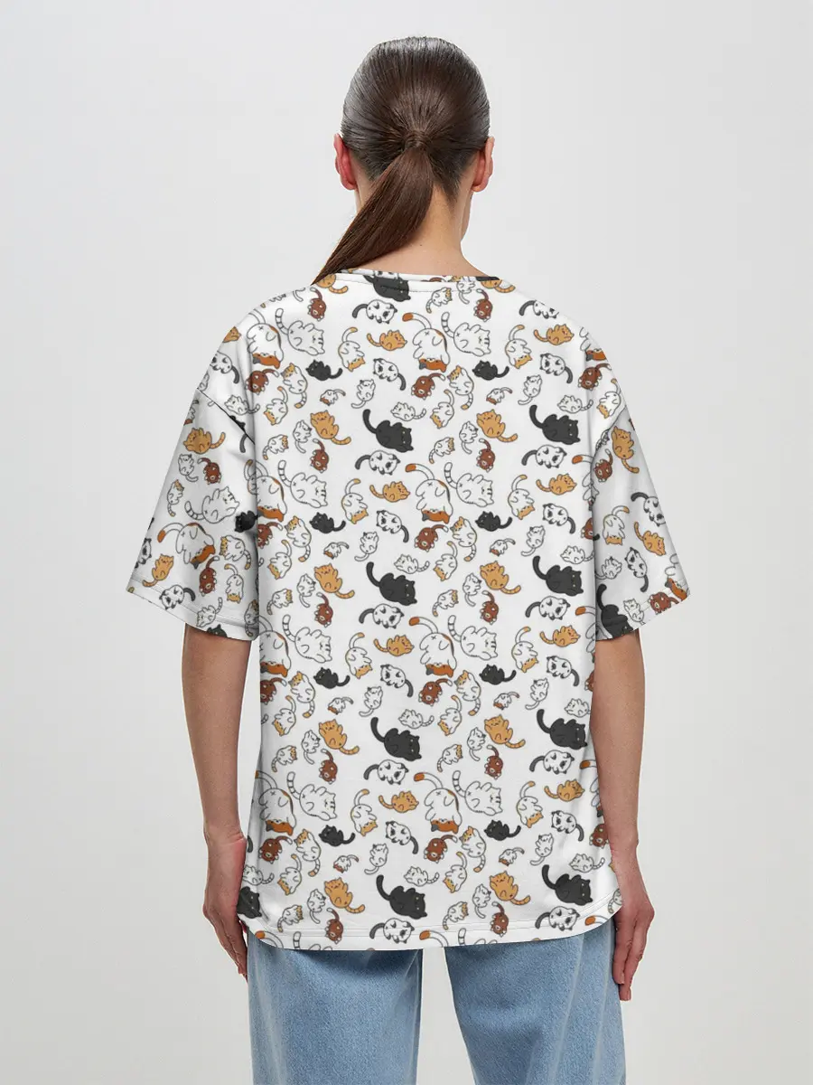 Женская футболка оверсайз / Котики