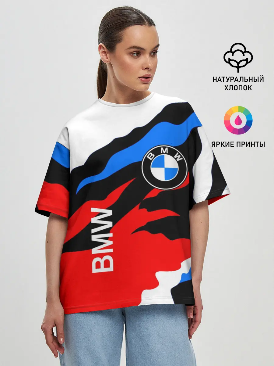 Женская футболка оверсайз / BMW