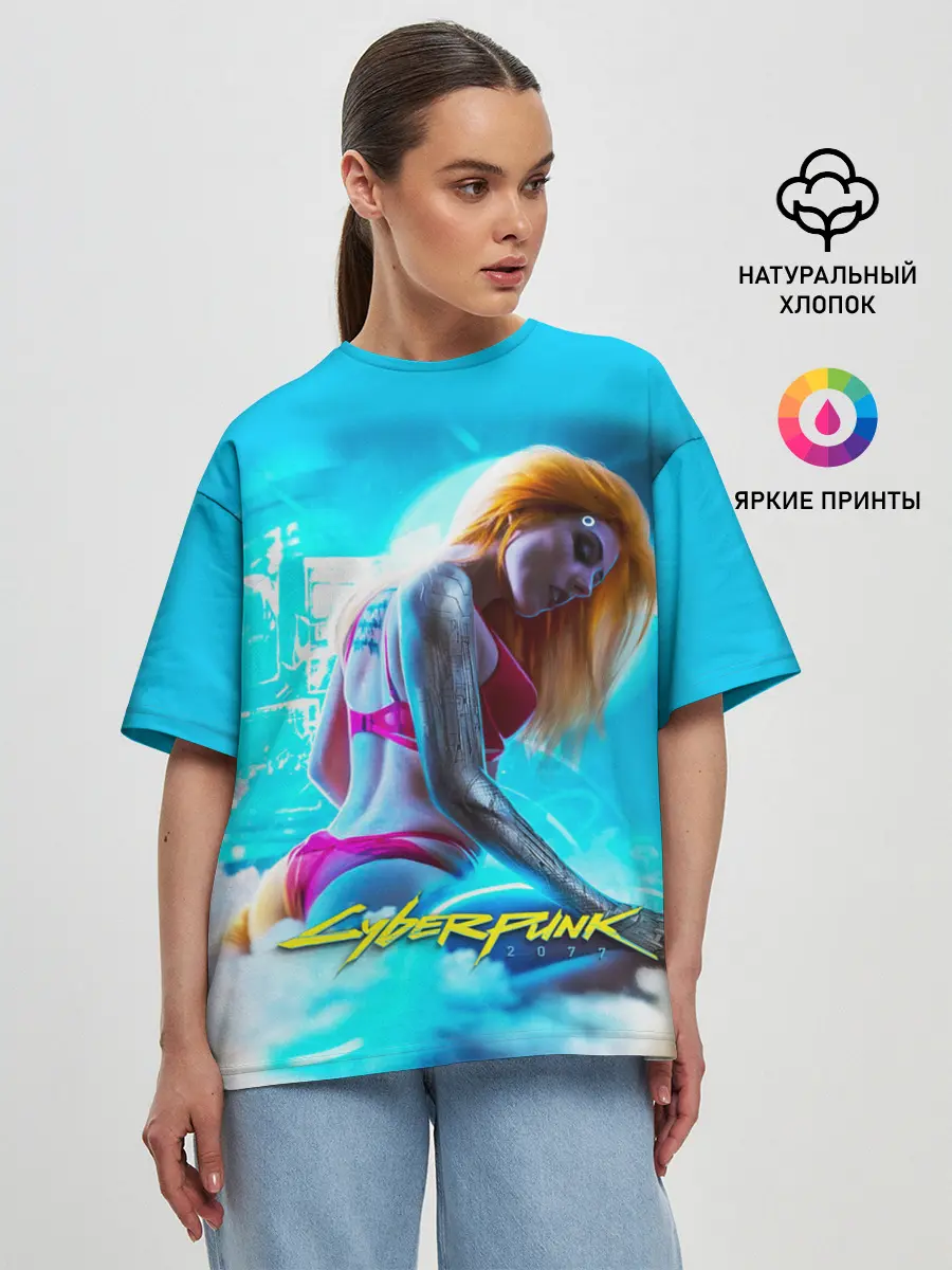 Женская футболка оверсайз / CYBERPUNK 2077