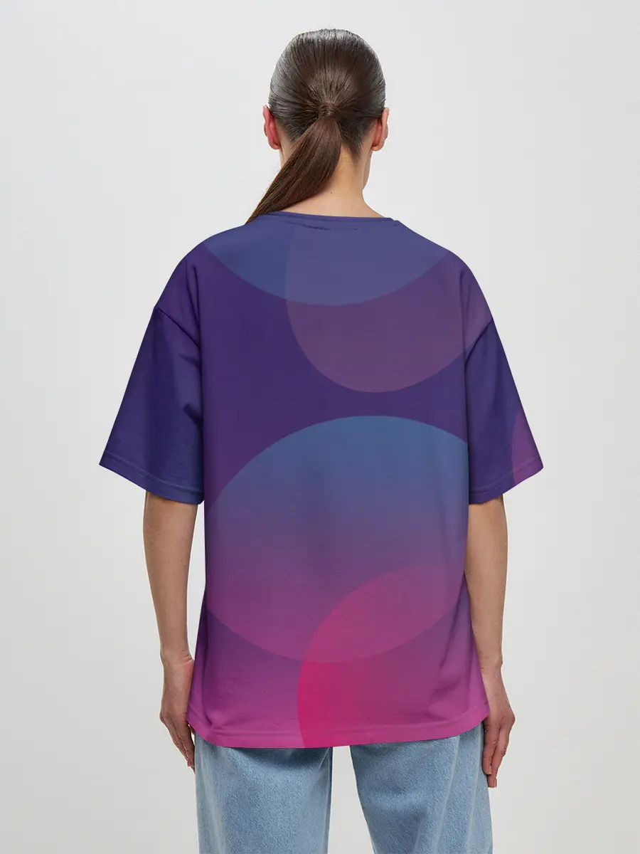 Женская футболка оверсайз / Тоторо выглядывает