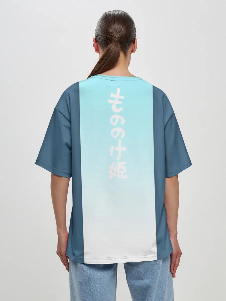 Женская футболка оверсайз / Mononoke голубое небо