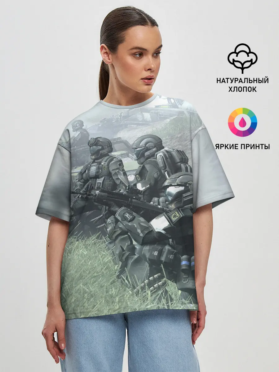 Женская футболка оверсайз / Halo 2
