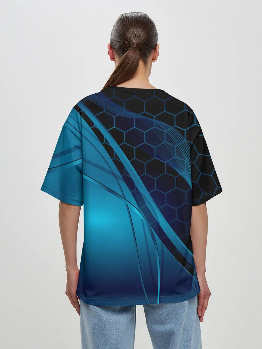 Женская футболка оверсайз / ABSTRACT BLUE