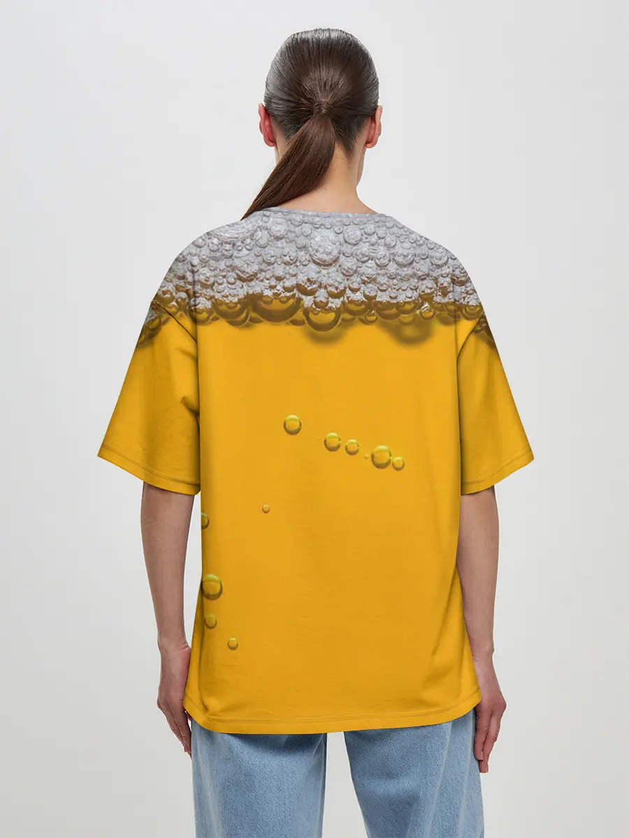 Женская футболка оверсайз / ПИВНОЕ СЧАСТЬЕ