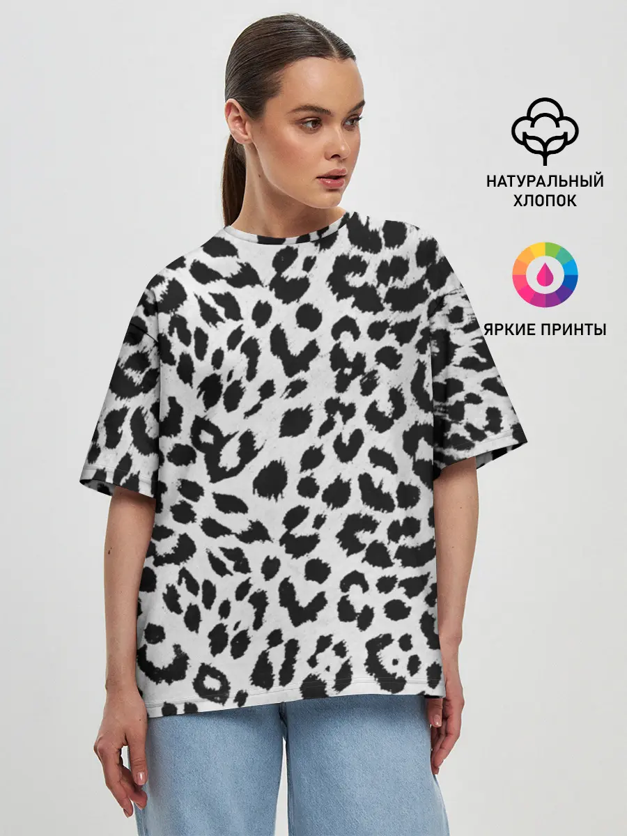 Женская футболка оверсайз / ЯГУАР ТЕКСТУРА