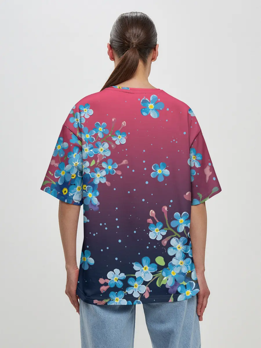 Женская футболка оверсайз / НЕЗАБУДКИ