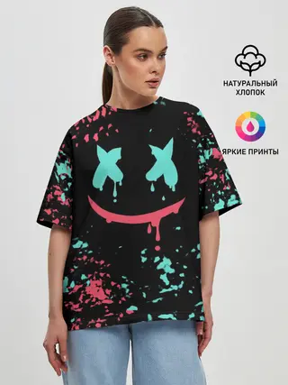 Женская футболка оверсайз / Marshmello