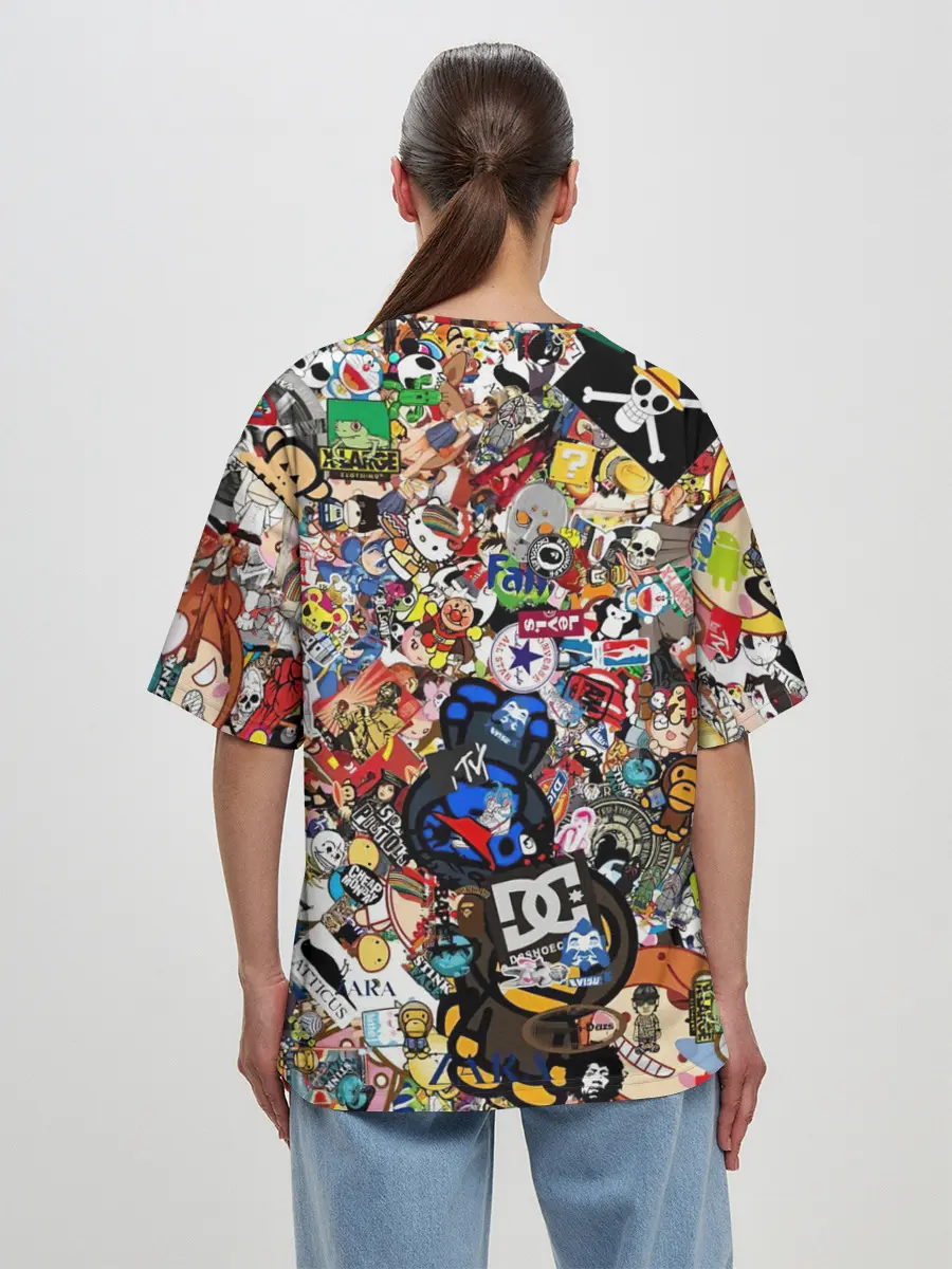 Женская футболка оверсайз / Стикеры