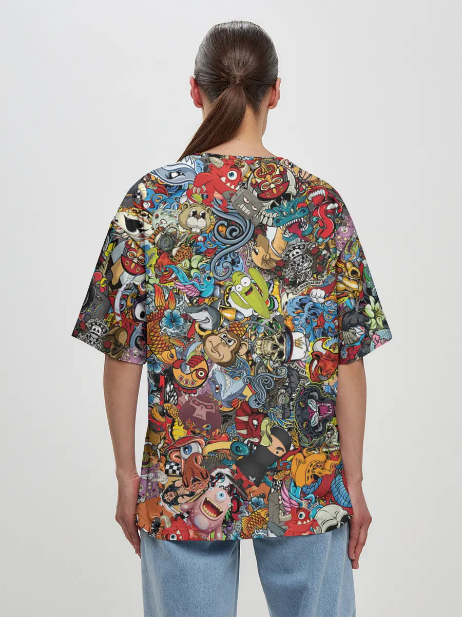 Женская футболка оверсайз / Стикеры