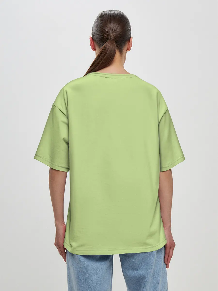 Женская футболка оверсайз / Прикольная панда с бабочкой