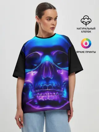 Женская футболка оверсайз / Череп