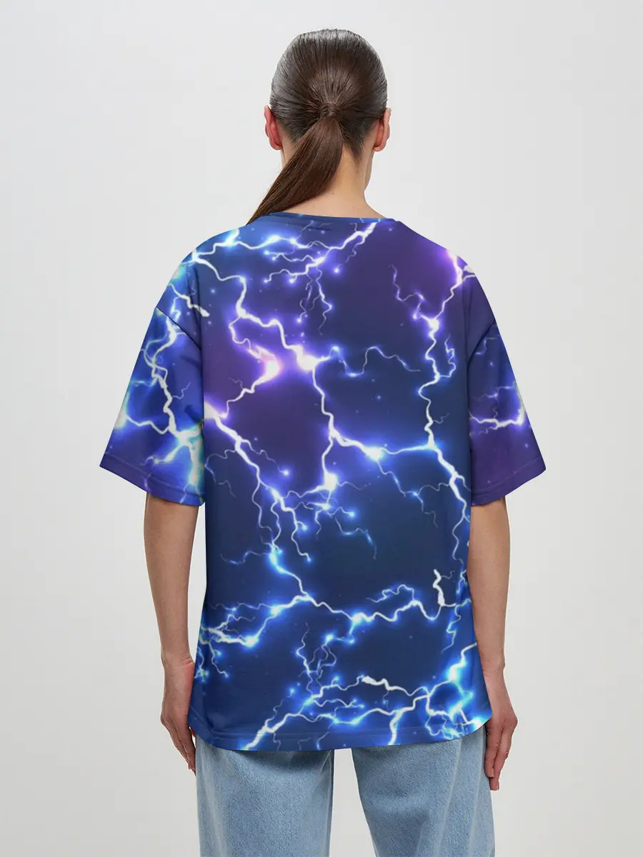 Женская футболка оверсайз / Молнии | Flash