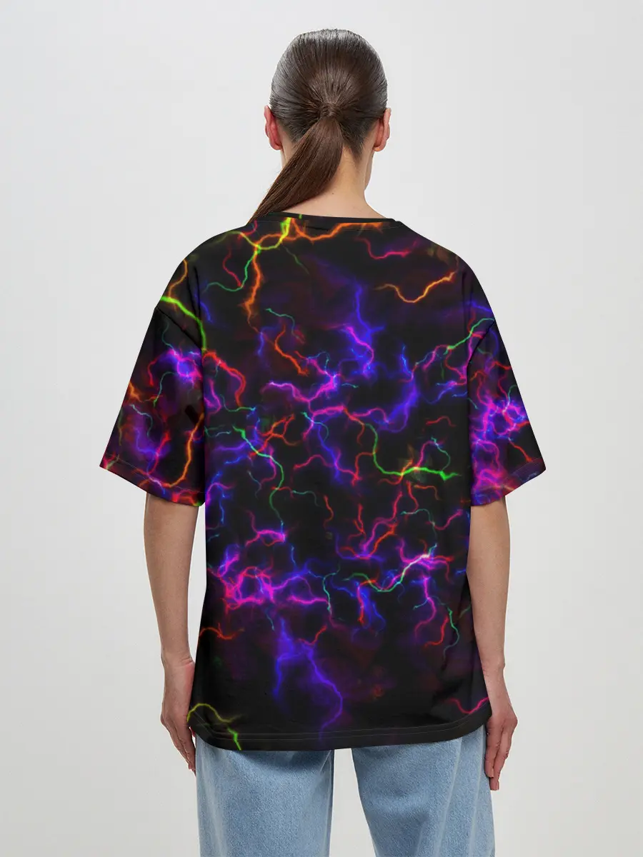 Женская футболка оверсайз / Ночное Грозовое Небо