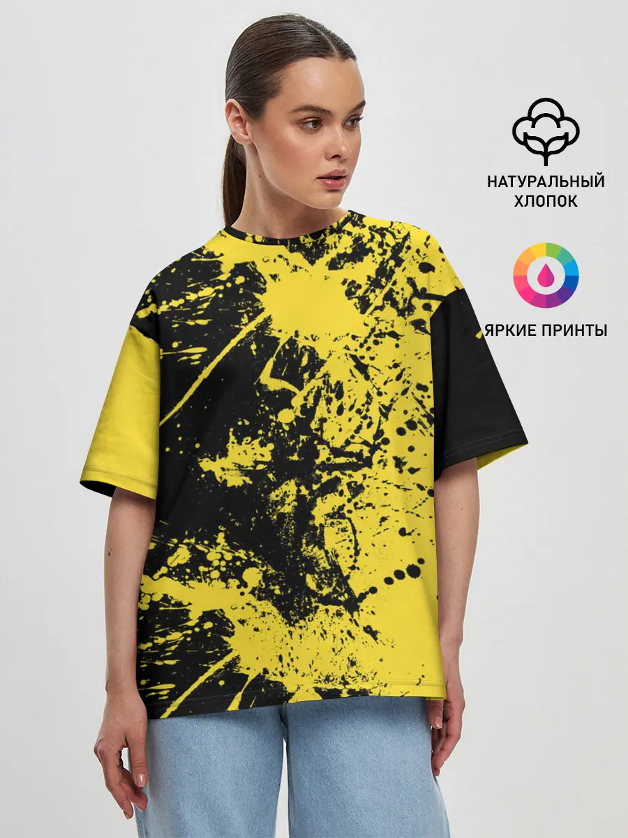 Женская футболка оверсайз / Ночное солнце