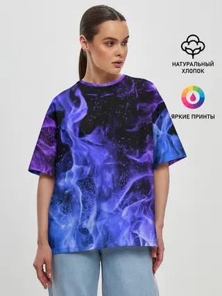 Женская футболка оверсайз / ОГОНЬ