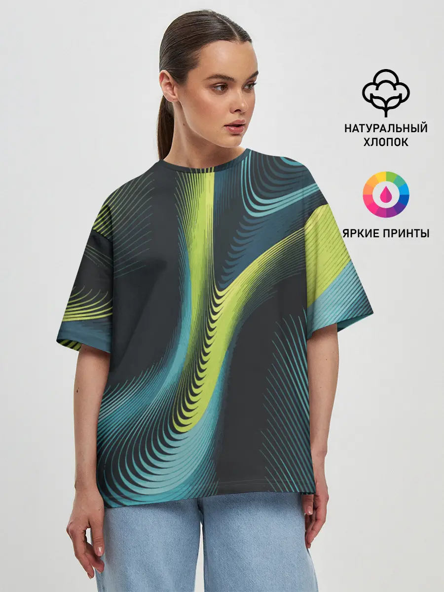 Женская футболка оверсайз / Wave