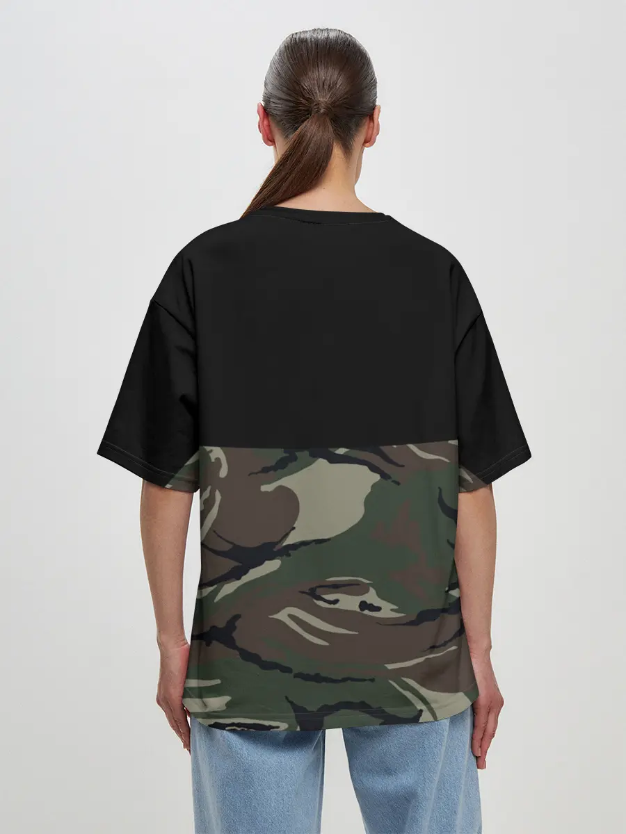 Женская футболка оверсайз / Russia камуфляж