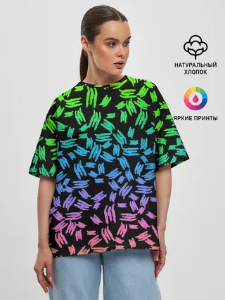 Женская футболка оверсайз / PATTERN MONSTER ENERGY