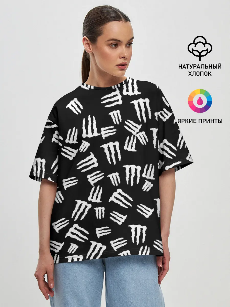 Женская футболка оверсайз / MONSTER ENERGY