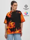 Женская футболка оверсайз / ОГОНЬ | FIRE