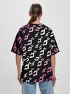Женская футболка оверсайз / Паттерн джоджо белорозовый