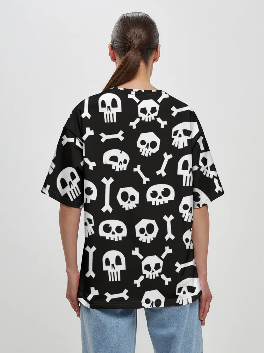 Женская футболка оверсайз / Черепушки