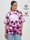 Женская футболка оверсайз / череп