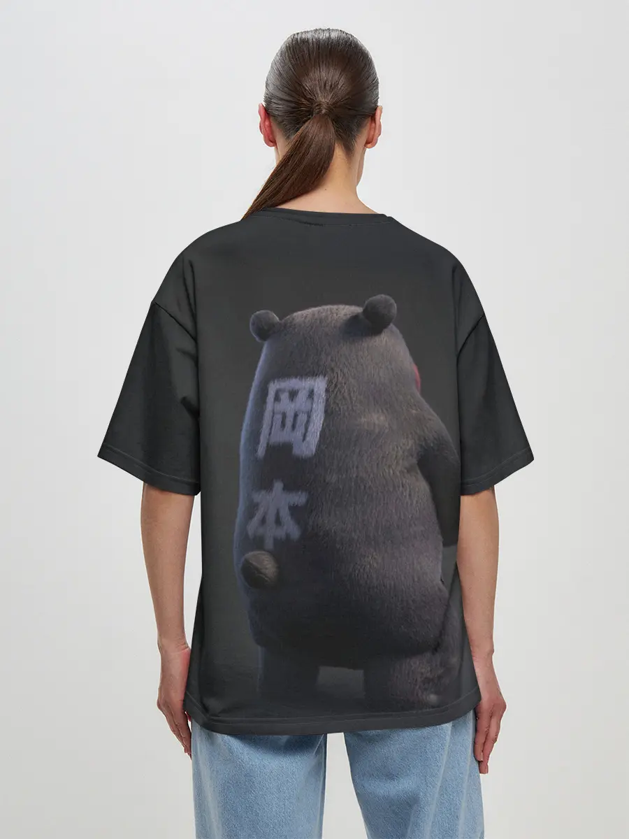 Женская футболка оверсайз / Kumamon прикрылся