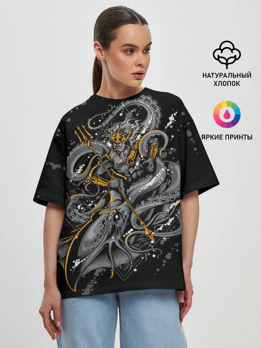 Женская футболка оверсайз / Сражение Зевса