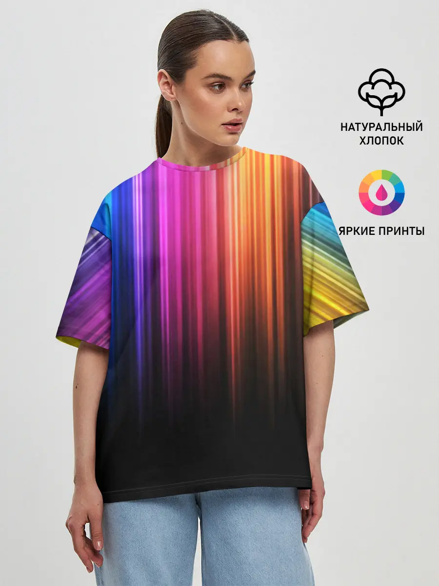 Женская футболка оверсайз / НЕОНОВЫЙ ЦВЕТ