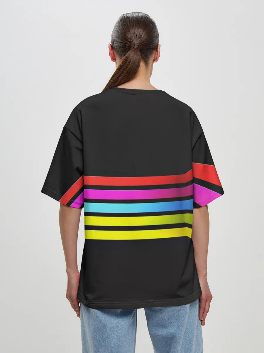 Женская футболка оверсайз / NEON GEOMETRY