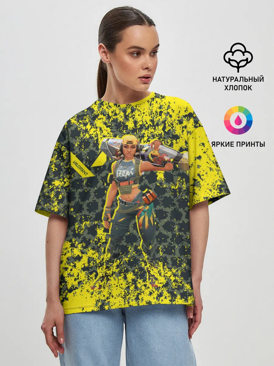 Женская футболка оверсайз / Valorant: RAZE