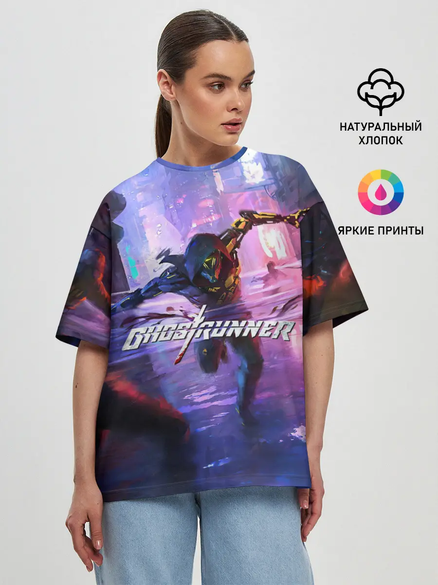 Женская футболка оверсайз / Ghostrunner
