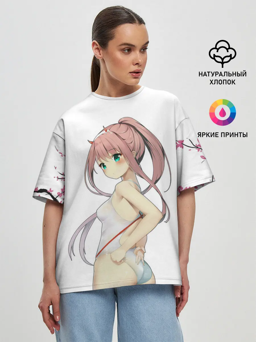 Женская футболка оверсайз / Darling sakura