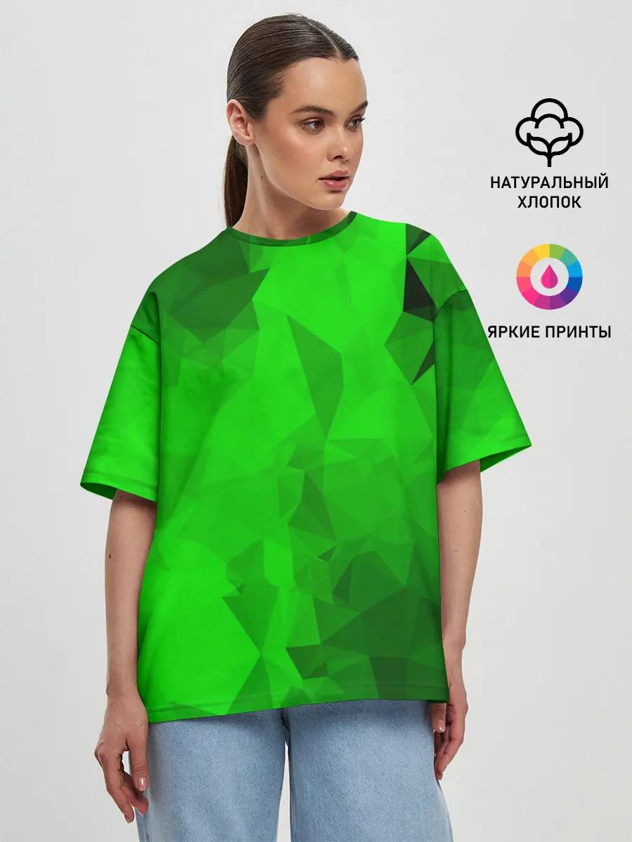 Женская футболка оверсайз / GREEN