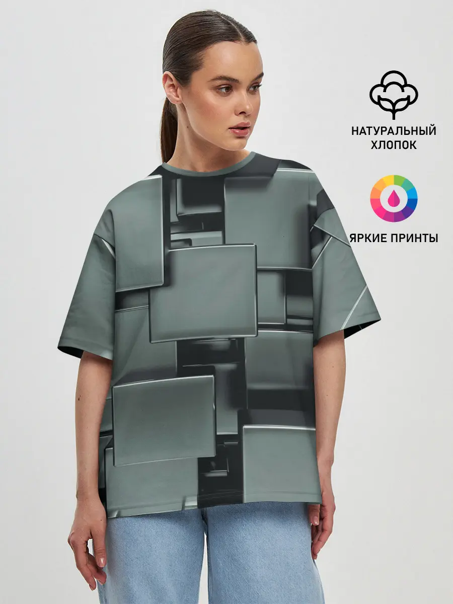 Женская футболка оверсайз / КУБИЗМ