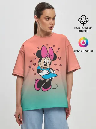 Женская футболка оверсайз / Минни Маус