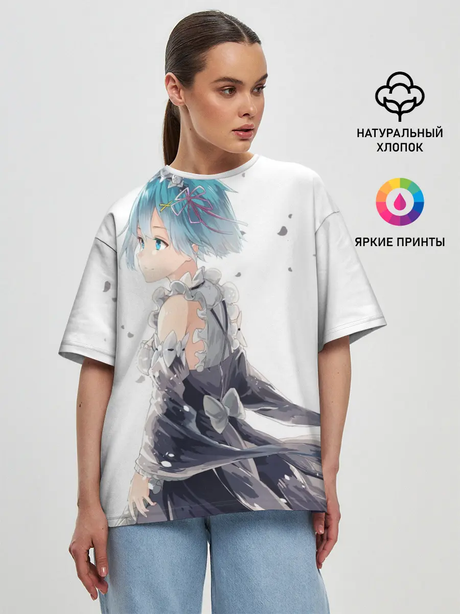 Женская футболка оверсайз / Рем | Rem