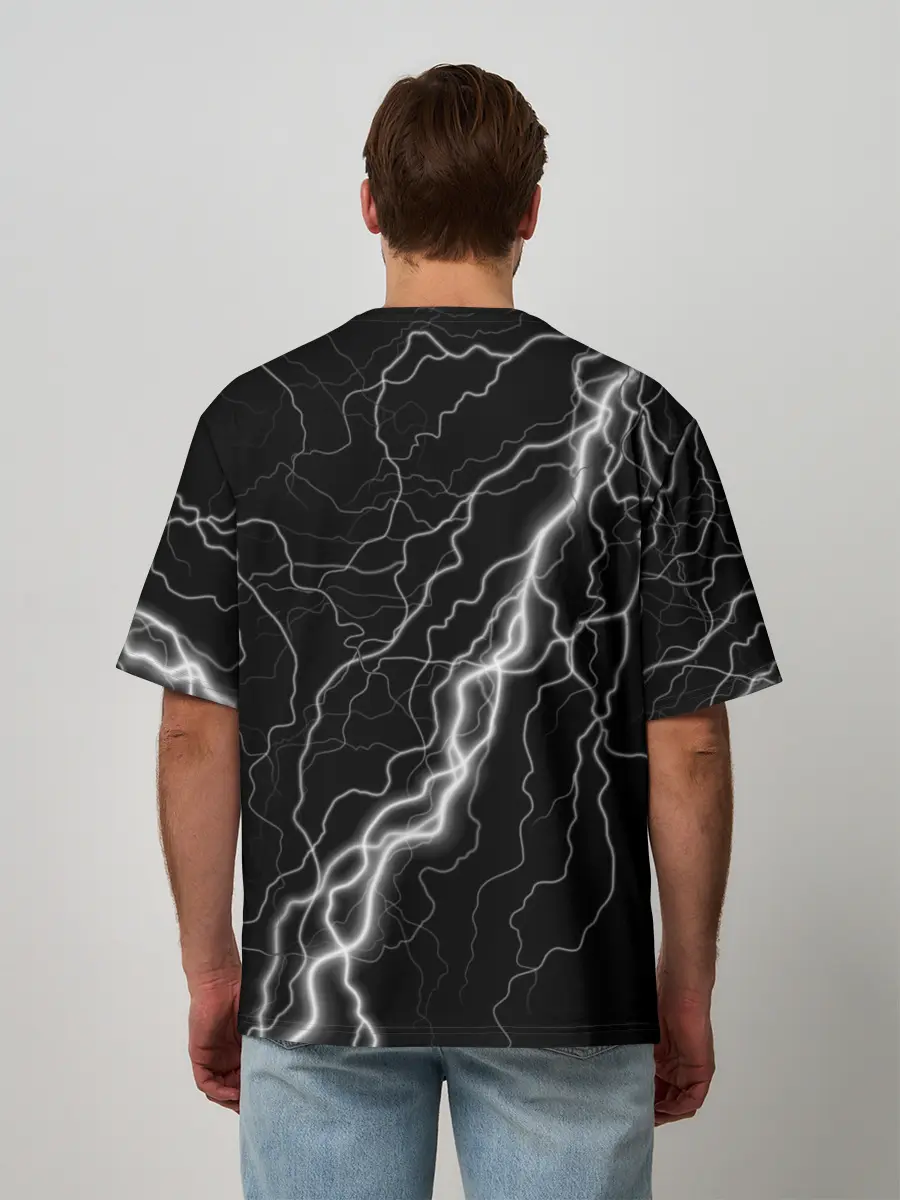 Мужская футболка оверсайз / КОРОЛЬ И ШУТ - МОЛНИЯ