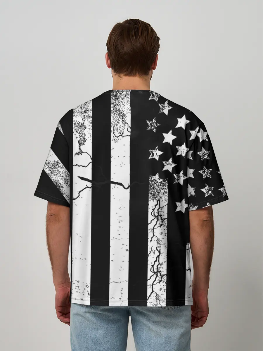 Мужская футболка оверсайз / ЗВЕЗДНО-ПОЛОСАТЫЙ