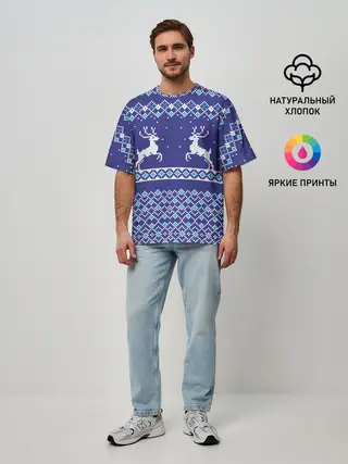Мужская футболка оверсайз / Олени