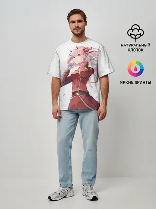 Мужская футболка оверсайз / ноль два ветер