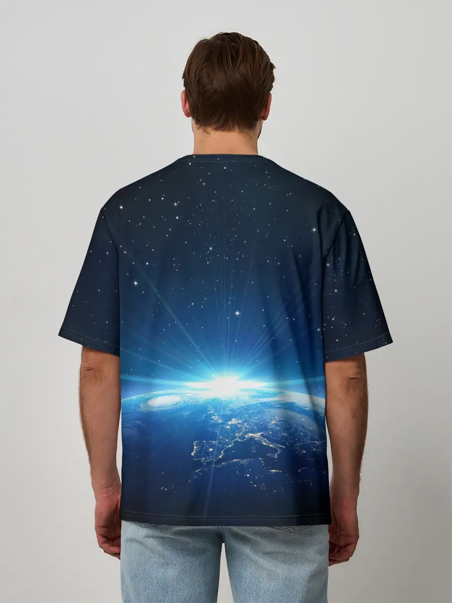 Мужская футболка оверсайз / Лунный корги | Space Corgi