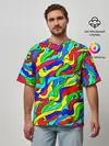 Мужская футболка оверсайз / Красочные узоры/абстракционизм