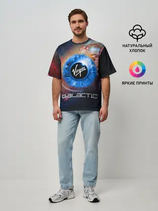 Мужская футболка оверсайз / VIRGIN GALACTIC / КОСМОС